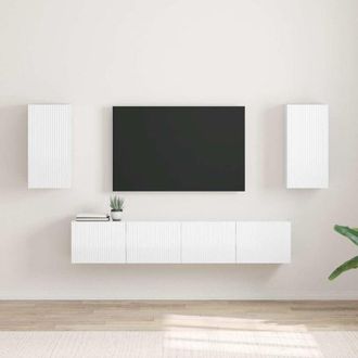 vidaXL vidaXL Mobile TV da parete 2 pcs Bianco Lucido 30 x 31 x 60 cm