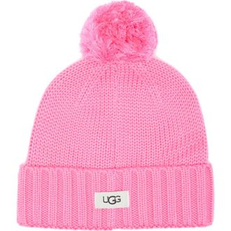 UGG Knit Pompom Beanie in French Pink at Nordstrom Rack