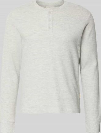 Jack & Jones Jack & Jones Regular Fit Longsleeve in Strick-Optik Modell Niagara in Hellgrau Melange, Gr&ouml;&szlig;e XXL