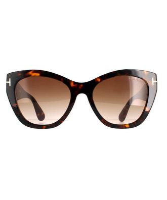 Tom Ford Cat Eye Womens Dark Havana Brown Gradient FT0940 Cara Sunglasses - One Size