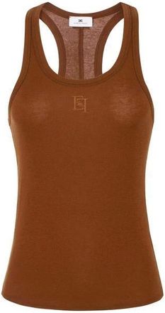 Elisabetta Franchi Tops, Dames, Bruin, XL, Leer, Tops
