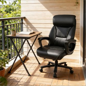 STILVORA Stilvora Poltrona Da Ufficio Ergonomica Regolabile Con Poggiatesta E Supporto Lombare, In Poliestere, Nero