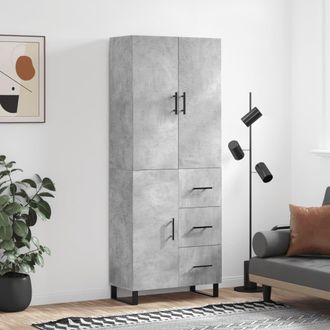 Berkfield Home Highboard Concrete Grey 69.5x34x180 cm Engineered Wood
