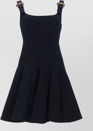 Versace Jeans Couture dress buckle straps flared skirt pleated