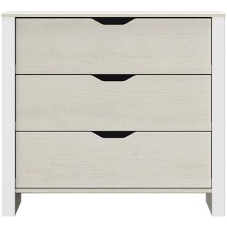 Calicosy Cómoda 3 cajones blanca y gris claro - L88 x A80 cm