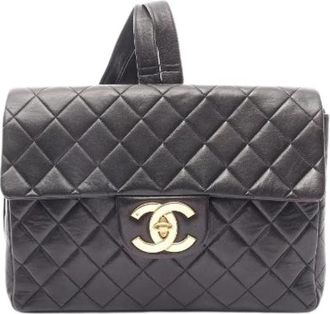 Chanel Pre-owned Matelasse Lambskin Backpack - Dames - Vintage Rugzakken - Zwart - ONE Size - Leer - Vintage