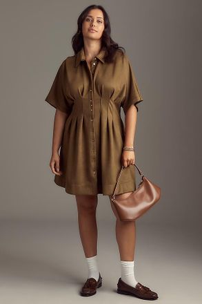 Exquise The Tobie Faux-Suede Mini Shirt Dress by Exquise