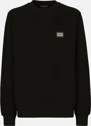 Dolce & Gabbana Mens Dolce & Gabbana Logo Plaque Sweatshirt Black - Size: 42