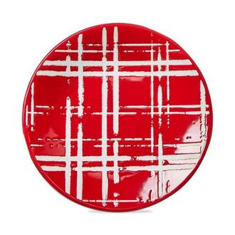 Tag Red Plaid Ceramic Appetizer Plate Dishwasher Safe Dining at Nordstrom