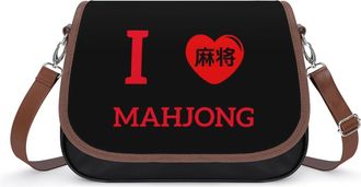 Generic I Love Mahjong1 Fashion Womens Crossbody Bags Novelty Handbag Shoulder Bag Purse