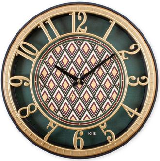 Wallity Orologio da parete, orologio decorativo, soggiorno Clock Marrone Verde