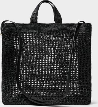 Ibeliv Mens Braided raffia straw Tote Bag