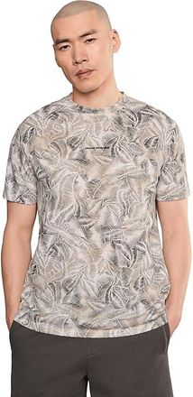 A|X Armani Exchange Leaf Allover T-Shirts Mens T Shirt Cream Leaf Allover B : 2XL, Cotton