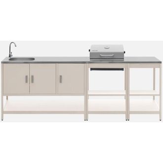 Sweeek Cucina da esterno, 3 moduli e barbecue a carbone