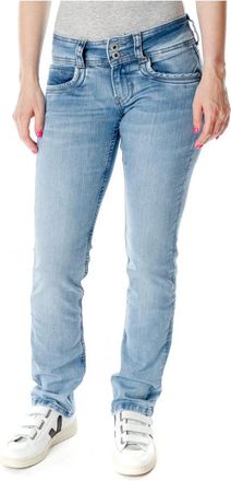 Pepe Jeans London Dames, Jeans, Blauw, Maat: W24 L30 Denim