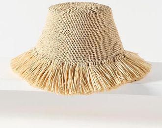 Alemais Michelle Raffia Fringed Bucket Hat