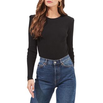 ASTR the Label Felice Ribbed Sweater Bodysuit in Black at Nordstrom, Size Medium