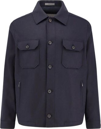 Corneliani Heren, Jassen, Blauw, Maat: XL Kasjmier