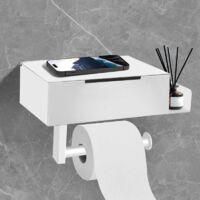 OEM Soporte Para Rollo De Papel Higi&eacute;nico Sin Taladrar Con Estante, Blanco - Crezuo