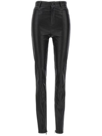 DAVID KOMA Legging met leren vlak - Zwart