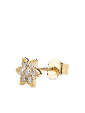 WHITEbIRD 18K yellow gold Flower diamond earring