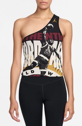 Nike Jordan Flight Graphic Print One Shoulder Tank in Sail at Nordstrom, Size Xx-Large
