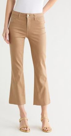 L'agence Kendra Coated High Waist Crop Flare Jeans in Cappuccino Coated at Nordstrom Rack, Size 24