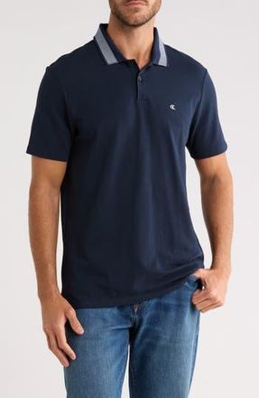 Calvin Klein Jacquard Piqu&eacute; Polo in Dark Sapphire at Nordstrom Rack, Size Medium