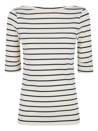 Lauren Ralph Lauren striped boat neck T-shirt - Beige