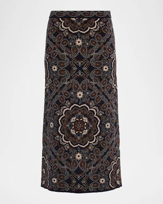 Cara Cara Clara Bandana Jacquard Midi Skirt