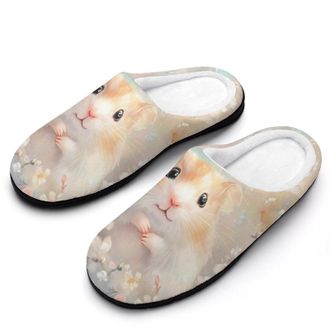 Generic Cute Hamster Cartoon Fat Pet Womens Slippers Warm House Slippers Indoor House Shoes with Anti-Skid Rubber Sole