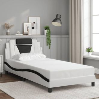 vidaXL Vidaxl - Giroletto Con Testiera Nero E Bianco 100x200 Cm In Similpelle