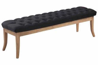 Clp Clp - Banco Recibidor Ramses En Tela & Madera Clara Negro 150 Cm