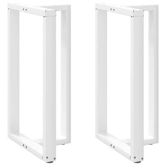 Berkfield Home Bar Table Legs T-Shaped&not;2 pcs White 60x35x(100-101) cm Steel