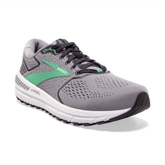 Brooks Womens Ariel 20 Athletic Shoes In Alloy/blackened Pearl/green