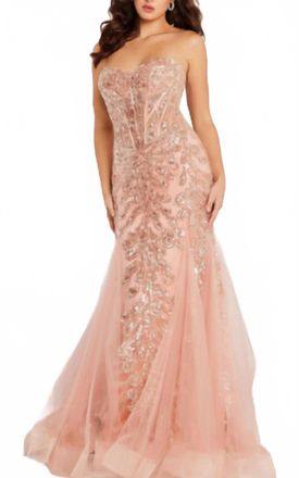 Jovani Sweetheart Neckline Embellished Dress In Blush