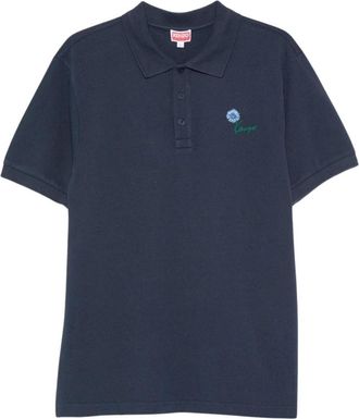 Kenzo Tops, Heren, Blauw, L, Katoen, Tulip Slim Polo