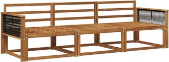 vidaXL Conjunto De Sof&aacute;s De Exterior 3 Uds. Natural Vidaxl