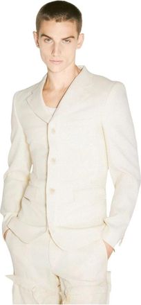 Comme Des Gar&ccedil;ons Wollen blazer met ritssluiting - Heren - Blazers - Beige - L - Wol - Jassen