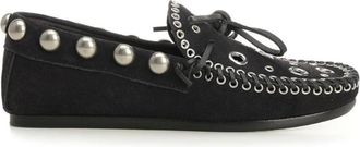 Isabel Marant Suede Eyelets Moccasin - female - Isabel Marant - Loafers - Black - 6 UK - Shoes
