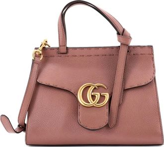 Gucci GG Marmont leren kleine tas met handgreep - Roze