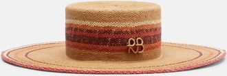 Ruslan Baginskiy Cappello in paglia a righe con logo