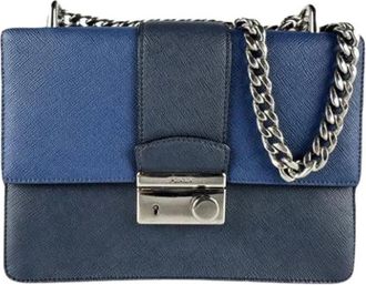 Prada Pre-owned Cross Body Bags, female, Blue, Size: ONE SIZE Pre-owned Leather Cross Body Bag