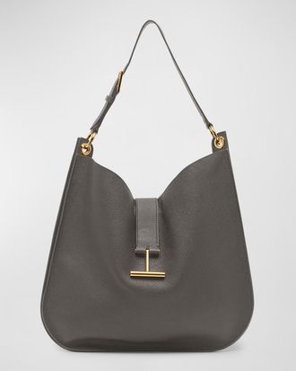 Tom Ford Tara Large Hobo Crossbody in Grained Leather