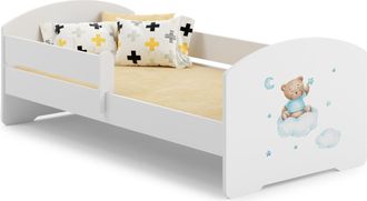 OEM Luk Letto Per Bambini Con Ringhiera 140x70 Orsacchiotto Blu