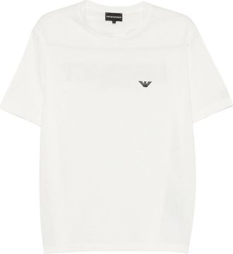 Emporio Armani White Logo Crew Neck T-Shirt