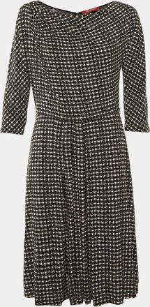 Max Mara Black Printed Jersey Midi Dress