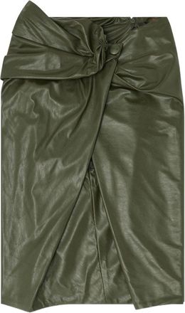 Diesel Wrap Skirt With Gathered Knot Detail And Front Slit