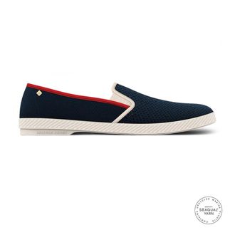 Rivieras Shoes Classic Canvas & Mesh Slip-On Loafer in Navy With Red And White Trim at Nordstrom, Size 38
