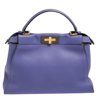 Fendi Tweedehands leren handtassen - Dames - Vintage Handtas - Paars - ONE Size - Leer - Vintage